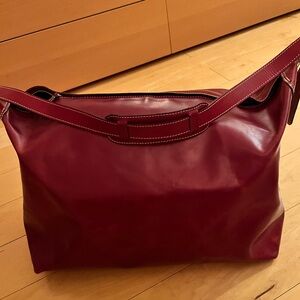 Red Leather Shoulder Bag